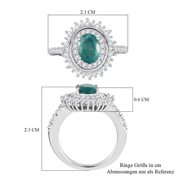 Grandidierit und Zirkon Ring 925 Silber platiniert  ca. 2,03 ct image number 7