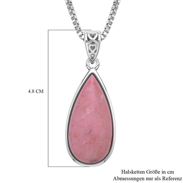 Rhodonit Anh&auml;nger mit Kette, Edelstahl ca. 45.00 ct image number 5