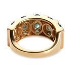 Blaugrüner Grandidierit und Zirkon Ring 925 Silber 585 Vergoldet image number 5