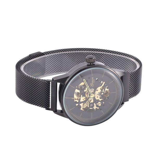 Reiner Edelstahl IP-Schwarz-Plattierung Uhren 10.25 cm ca. 35,00g image number 4