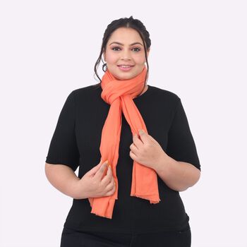 LA MAREY - 100% Kaschmirwolle superweicher Schal, Gr&ouml;&szlig;e 70x190 cm, Orange