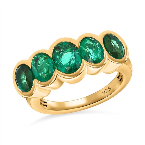 Smaragd Triplett Quarz Ring - 3,40 ct. image number 3