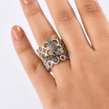 GP Trionfo Kollektion - Multi Diamant und Kanchanaburi blauer Saphir Ring - 0,54 ct.