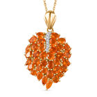 AA Feuer opal Schmuckset 925 Silber 750 Gelbgold Vermeil ca. 3,55 ct.