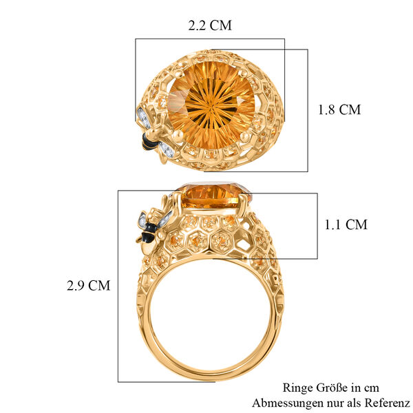 GP Trionfo Kollektion - Citrin Ring 925 Silber 750 Gelbgold Vermeil (Gr&ouml;&szlig;e 18.00) ca. 6.71 ct image number 8