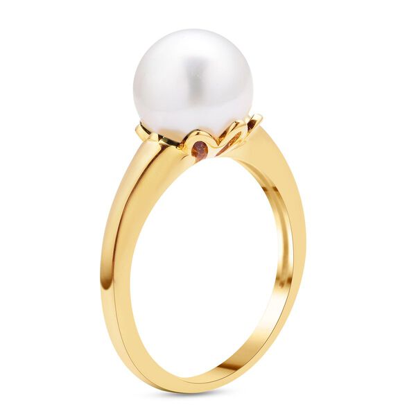 Wei&szlig;er S&uuml;dsee Perlen-Ring, 925 Silber vergoldet image number 4