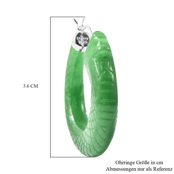 Gr&uuml;ne Jade Creolen, 925 Silber ca. 79.00 ct image number 3