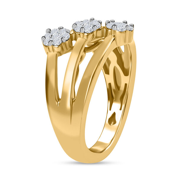 Diamant Ring 925 Silber Gelbgold Vermeil image number 5