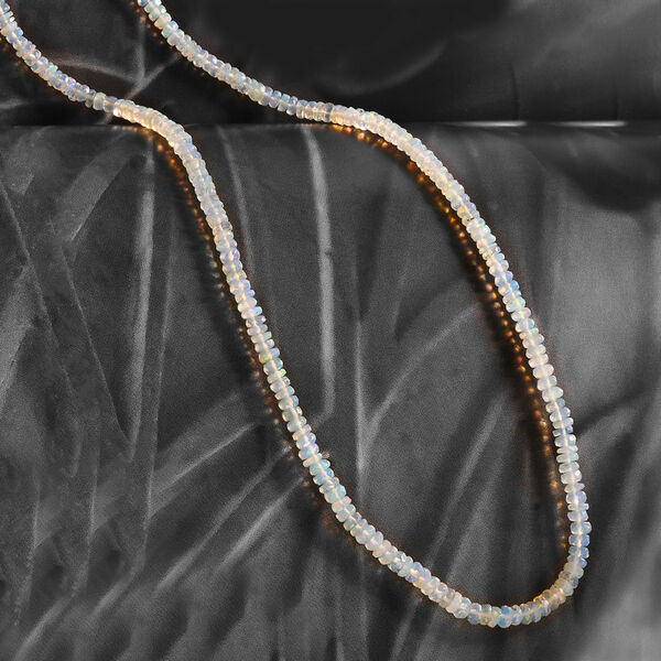 Nat&uuml;rlicher &Auml;thiopischer Opal Halskette 45 cm 925 Silber Platein-&Uuml;berzug ca. 31,00 ct image number 3