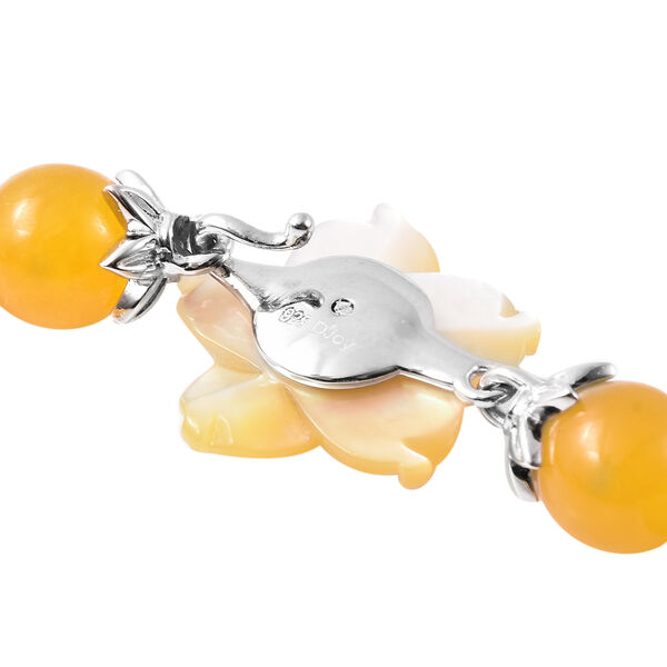 JARDIN-KOLLEKTION - gelbe Perlmutt, Honig Jade und Citrin Halskette, 50 cm, 925 Silber rhodiniert ca. 283,49 ct image number 3