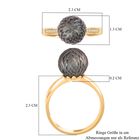 Handgeschnitzter 11-12mm Tahiti-Perle und Zirkon-Ring, 925 Silber Gelbgold Vermeil - 0,13 ct. image number 6