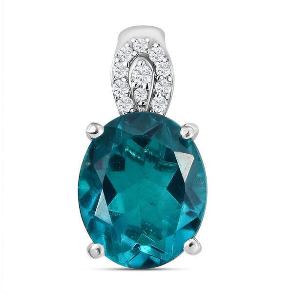 2er-Set- Capri-Blau Triplett Quarz und Zirkon-Ring und Anhänger - 7,69 ct. image number 6