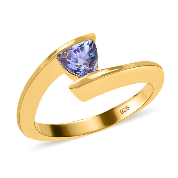 Tansanit Bypass Ring 925 Silber 585 Vergoldet image number 4