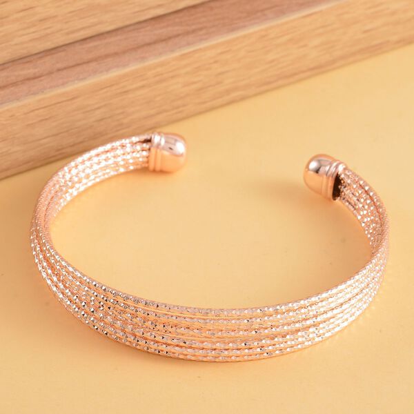 Designer inspirierter Armreif, ca. 19 cm, roséfarben image number 2