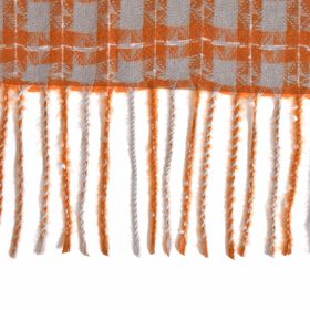 Karierter Schal mit Fransen, Orange