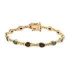 Boulder Opal Triplette und weißes Zirkon Armband, ca. 19 cm, 925 Silber vergoldet ca. 4.94 ct