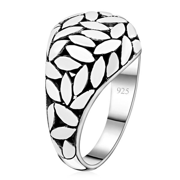 Royal Bali Kollektion- Silberring mit Blattmotiven image number 4
