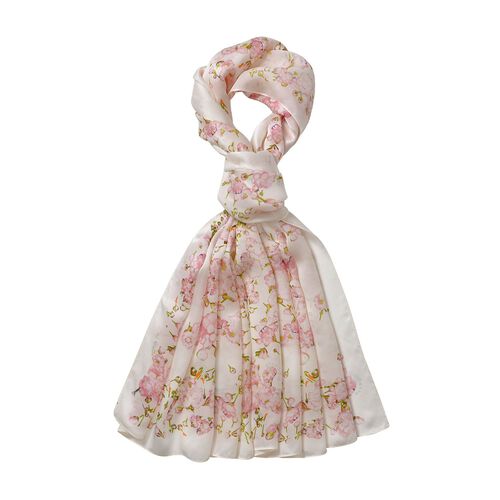 LA MAREY - Seidenschal aus 100% Maulbeerseide, rosa Kirschbaumblüten image number 0