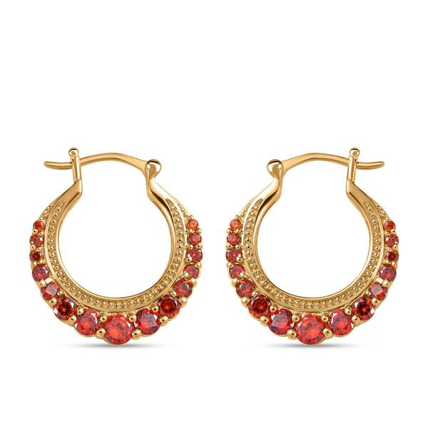 Granat Zirkonia Ohrringe, Messing vergoldet ca. 4.24 ct image number 4