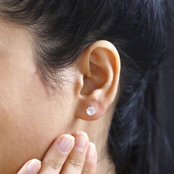 Rosenquarz Ohrringe, ca. 1,68 ct.