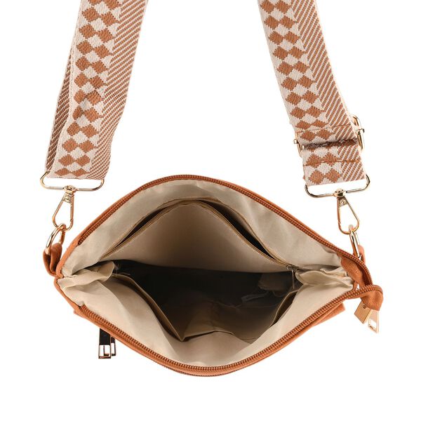 Umh&auml;ngetasche aus feinem Lederimitat mit mehreren Taschen, Einheitsgr&ouml;&szlig;e, Hellorange image number 6