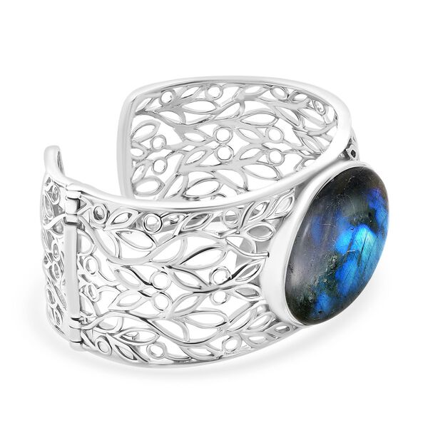 Labradorit Armreif, 19 cm - 70,61 ct. image number 4