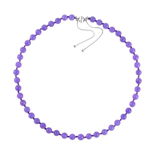 Lila Jade Halskette ca. 45 cm 925 Silber rhodiniert ca. 218.95 ct image number 0