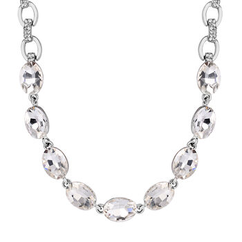 Wei&szlig;er Kristall Halskette ca. 50 cm