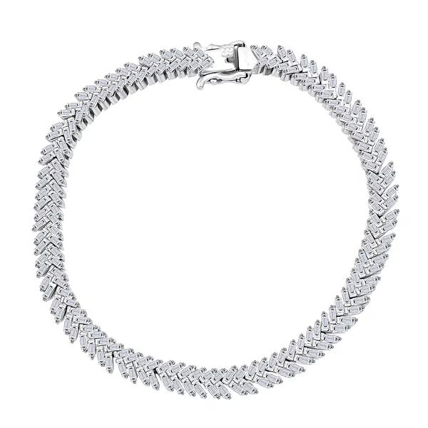 LUXURIANT SI-GH Labor Baguette Diamant 18,5cm Armband - 4 ct.