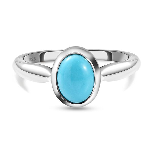 Amerikanischer, nat&uuml;rlicher Sleeping Beauty T&uuml;rkis-Ring, 925 Silber platiniert  ca. 1,12 ct