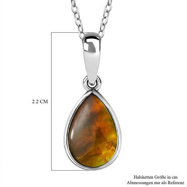 Ammolit-Anhänger mit Kette, 925 Silber platiniert, ca. 2.27 ct image number 6