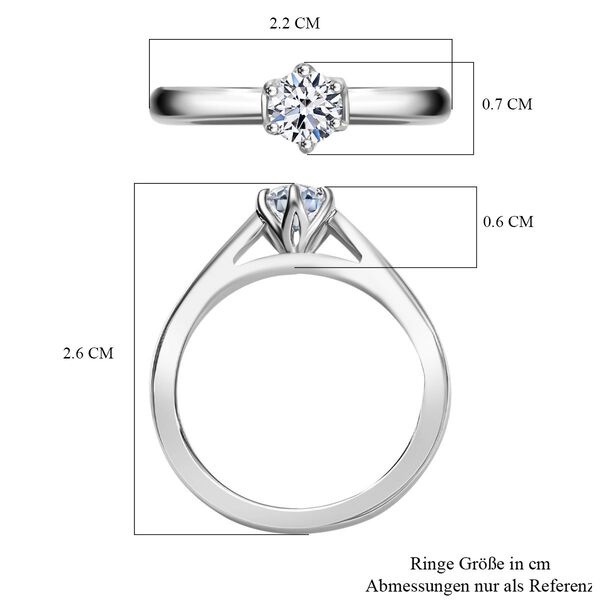 LUXURIANT SGL zertifizierter VS-EF Labor Diamant Ring, 925 Silber rhodiniert - 0,50 ct. image number 7