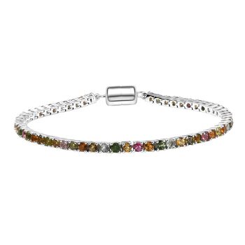 D'Joy AA Mehrfarbig-Turmalin Armband ca. 20 cm 925 Silber rhodiniert ca. 6,48 ct