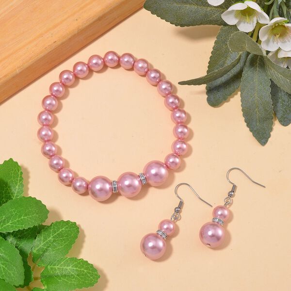 Rosa Muschelkernperle Schmuckset image number 2