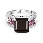 D'Joy Elite Shungit, Rhodolith Granat Ring 925 Silber rhodiniert (Größe 18.00) ca. 3,72 ct