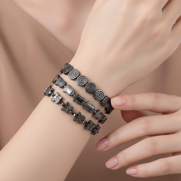 3er-Set flexible H&auml;matit Armb&auml;nder - 163 ct. image number 3