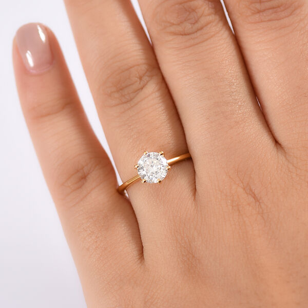 D&rsquo;Joy Moissanit Ring, 925 Silber 750 Gelbgold Vermeil - 1,26 ct. image number 3