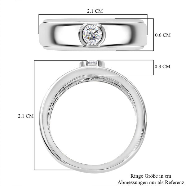 Moissanit Ring, 925 Silber platiniert - 0,16 ct image number 7