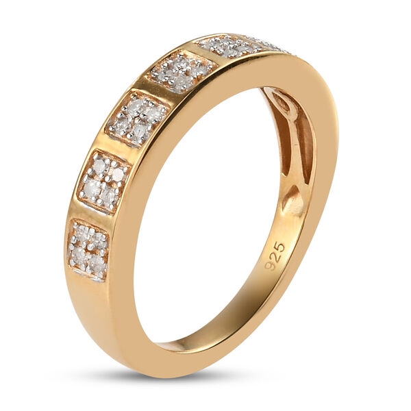 Diamant Ring 925 Silber vergoldet  ca. 0,15 ct image number 5