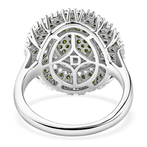 D'Joy Gr&uuml;ner Diamant Ring 925 Silber Rhodiniert (Gr&ouml;&szlig;e 17.00) ca. 1,01 ct image number 5