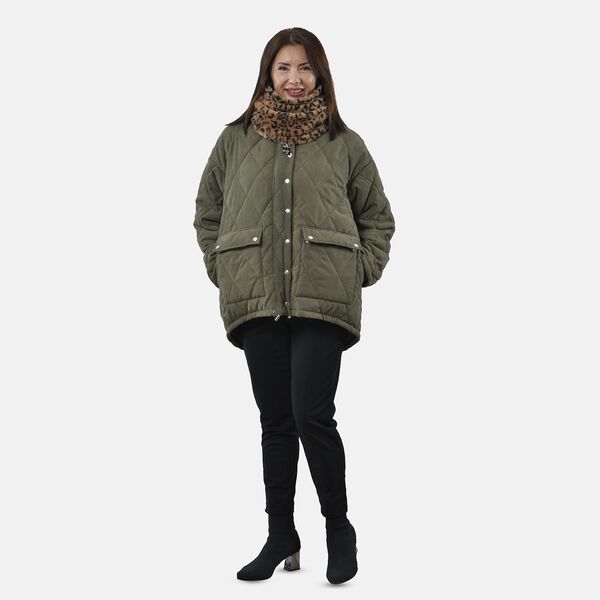 Innovativer 2 in 1 Infinity Schal und M&uuml;tze, 35x28cm, Braun Leopard image number 7