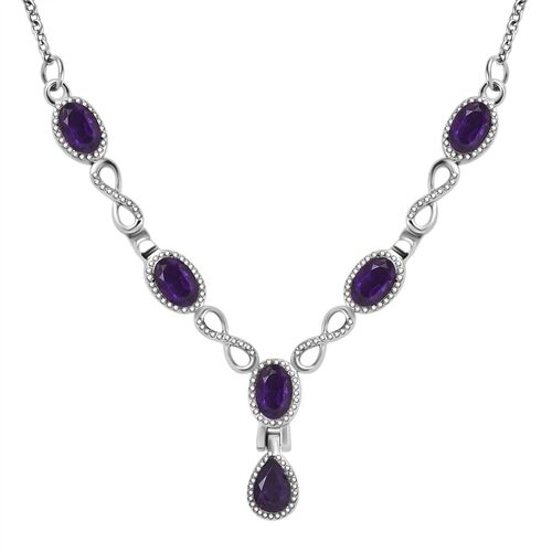 Afrikanische Amethyst Halskette, ca. 45 cm, Edelstahl ca. 2.64 ct image number 0