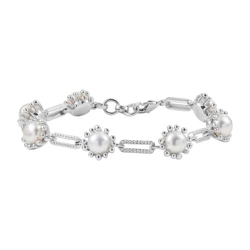 Süßwasser Perle (7.5-8 mm)Armband ca. 19 cm Messing image number 0