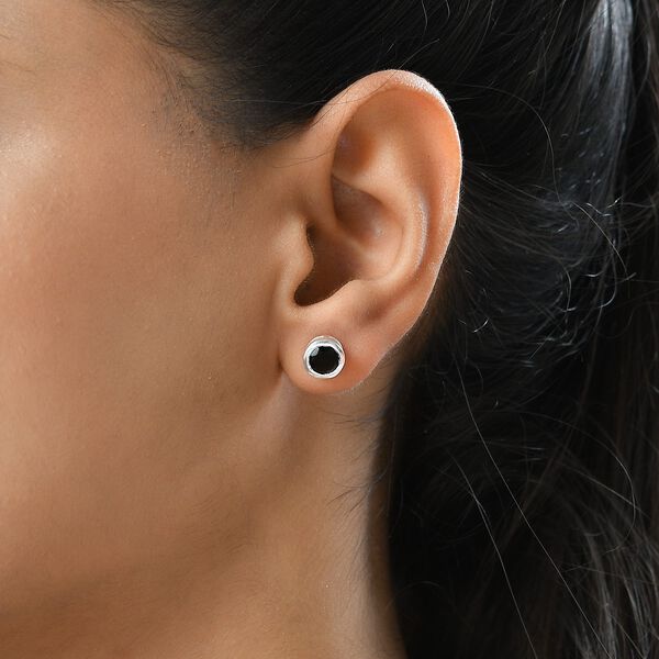 Schwarze Spinell Ohrringe, 925 Silber ca. 2,22 ct image number 3