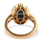 Natürlicher Sleeping Beauty Türkis und Zirkon Halo Ring 925 Silber 585 Vergoldet image number 3