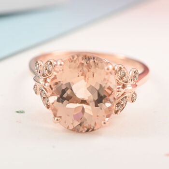 LUXORO AAA Marropino Morganit und Diamant Ring in 585 Ros&eacute;gold - 4,40 ct.