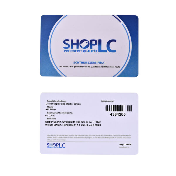 2er-Set - gelber Saphir und Zirkon-Ring und Anh&auml;nger - 1,24 ct. image number 8