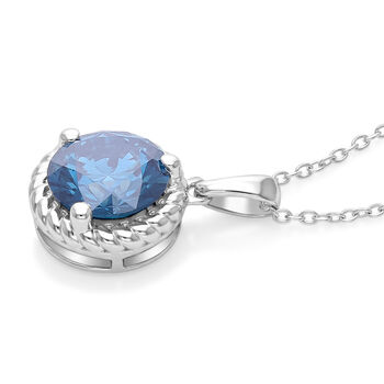 LUXURIANT SI-GH Labor blauer Diamant Anh&auml;nger mit 50cm Kette - 1,78 ct.