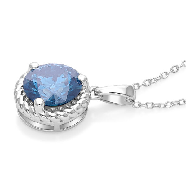 LUXURIANT SI-GH Labor blauer Diamant Anh&auml;nger mit 50cm Kette - 1,78 ct. image number 3