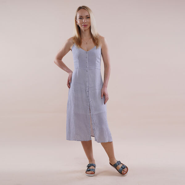 LA MAREY - Schnalle Slip-on Sandalen, Gr&ouml;&szlig;e 36, Schlangenhautmuster, Blau image number 2